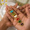 Colored Zircon Necklace Twelve Birthday Stone Pendant Light Luxury Emerald Egg Oval Birthday Clavicle Chain