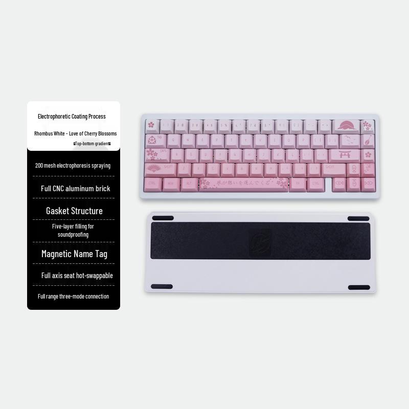 Ultra-Thin Bluetooth Mechanical Keyboard - Three-Axis Design, Office Gasket Structure, PBT Keycaps, Aluminum Build, Portable for Tablets