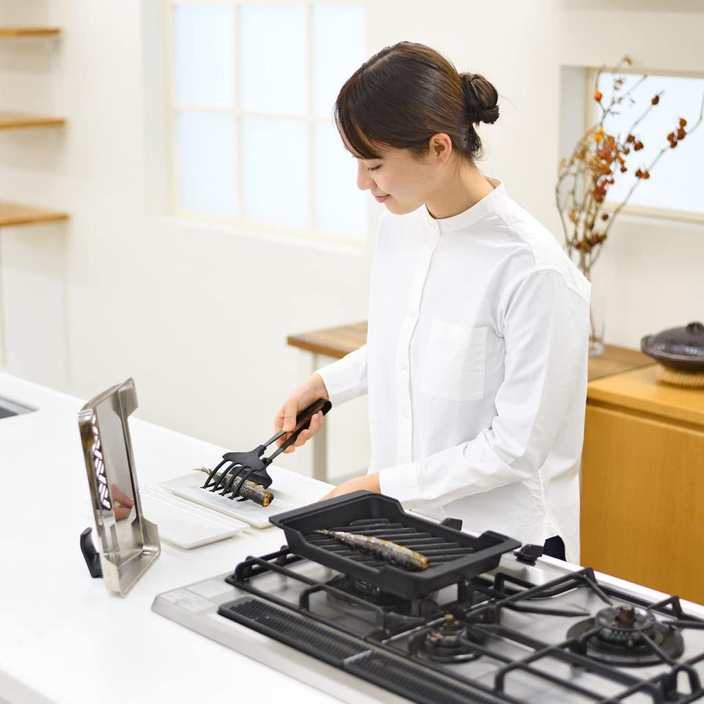 Grilovaná ryba pro rybu Ryba Kuchyně Vyrobeno v OTS8012 Dospělí, Grilování, Kleště, Kleště, Japonsko, Černá,