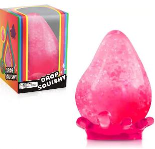 Brinquedo Needoh em forma de gota sonhadora, rebote lento, brinquedo sensorial de descompressão em silicone macio transparente para aliviar o stress