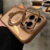 Luxury Ring Magnetic Glass Lens Stand Phone Case for iPhone 17 16 11 13 14 12 15 Pro Max Funda Magsafe Clear Protect Cover