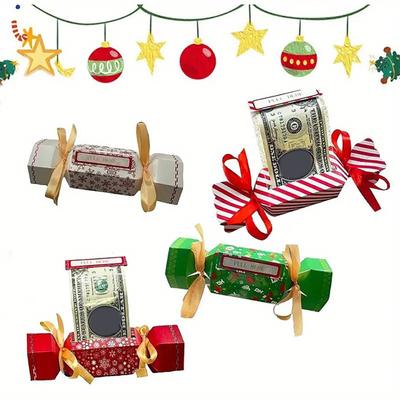 8 Stück Süßigkeiten Weihnachten Geldziehbeutel DIY Überraschung Herausziehen Geldgeschenkhalter für Kinder Erwachsene Weihnachtsfeier Geldbox für Bargeld Ziehen
