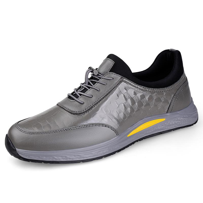 

Высококачественные мужские кроссовки Мужские легкие повседневные туфли для ходьбы Натуральная кожа Мужские кроссовки Роскошный бренд Мужская трекинговая обувь 46 серый