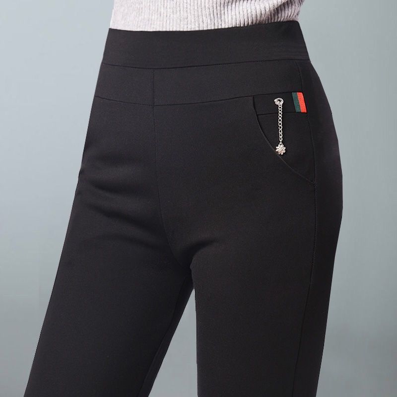 

Новые леггинсы с высокой талией для женщин, тонкие, эластичные и универсальные черные повседневные женские брюки большого размера 4XL