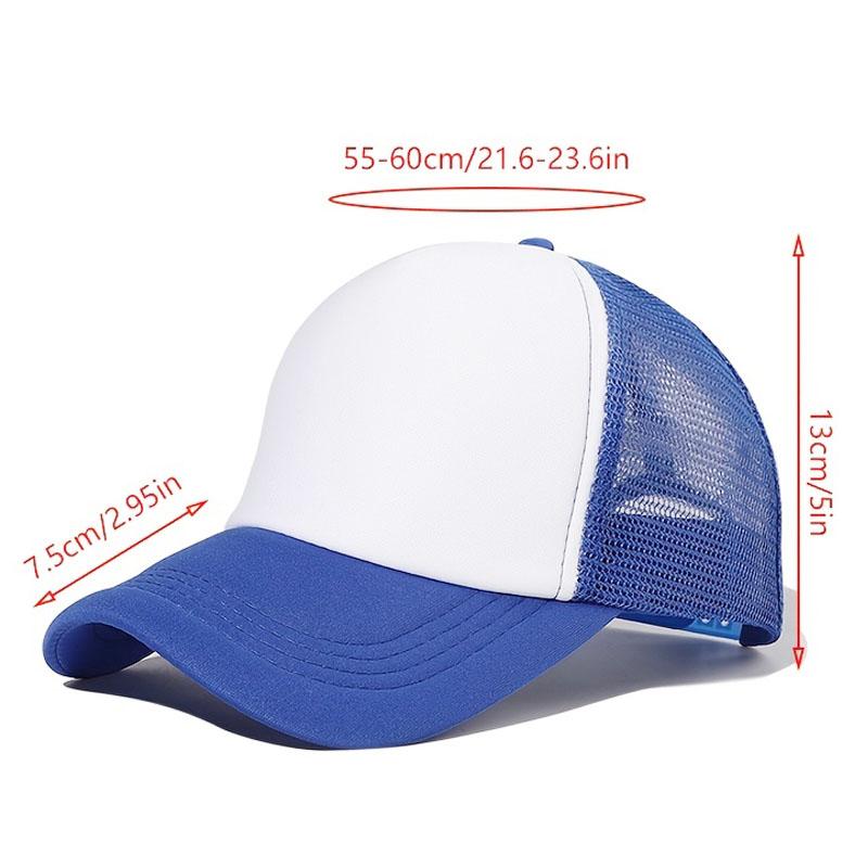 1PC Fashion Unisex Plain Baseball Cap Adjustable Trucker Flat Visor Cap Snapback Mesh Curved Men Women Casual Sun Summer Hat