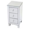 Modern And Contemporary Mirrored 3-Drawers Nightstand Bedside Table Bedroom Furniture
