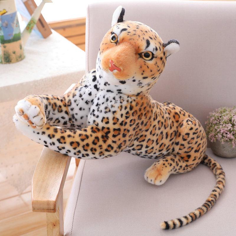 

Hot Forest King Multisizes Simulation Stuffed Wild Animal Cheetah Plush Black Panther Leopard Soft Material Toysets Home Decoration Perfect Gift 30cm