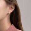 1 Pair Gold Plated Stud Earrings for Women, Minimalist Geometric Earrings, Small Rectangular Earring Jewelry