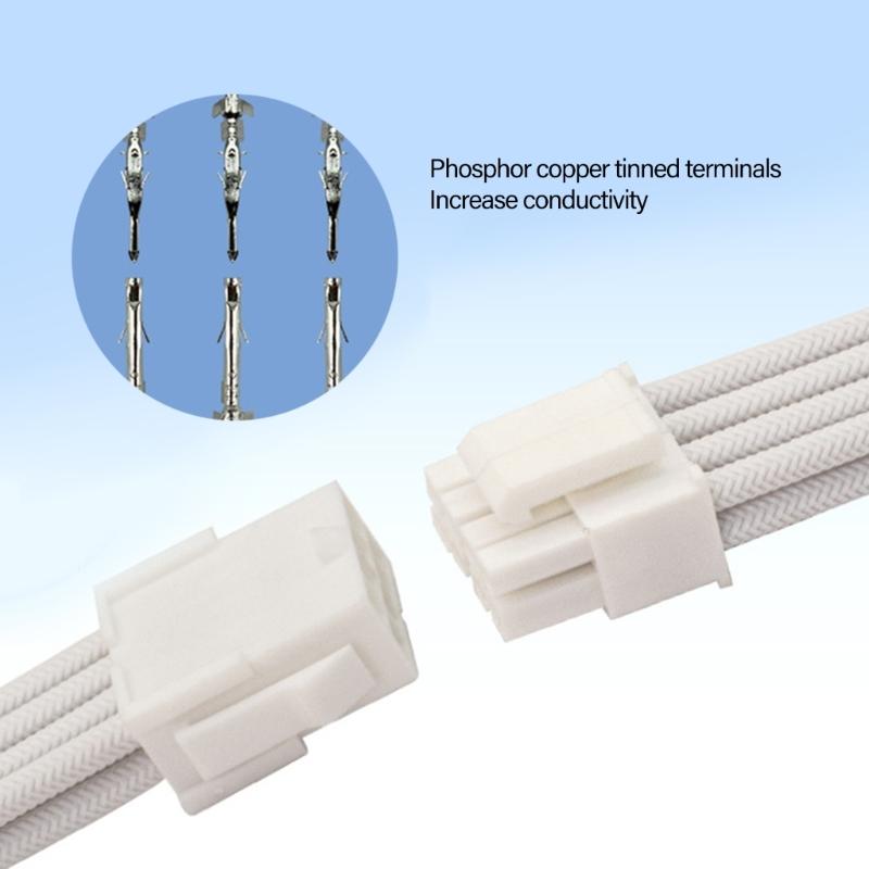 11.8inch CPU 8pin Male to 4+4pin Detachable Male Power Adapter Cable For Modular