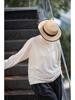 Autumn Beige Round Neck Long Sleeve Knit Top for Layering and Spring Commute