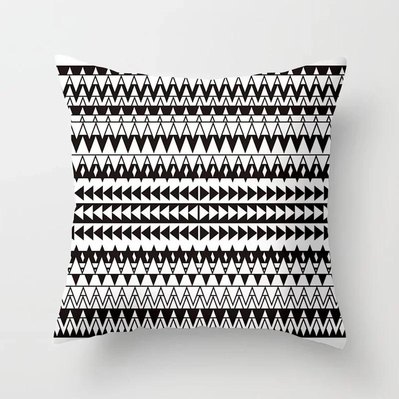 

Black and White Geometric Plaid Letters Polyester Cushion Cover Throw Pillow Cart Home Decor Sofa Bed 66x66cm бордовый