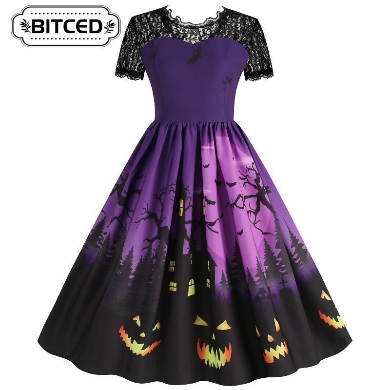 BITCED Fashion Summer Spring Short Sleeve O-Neck Casual Dresses