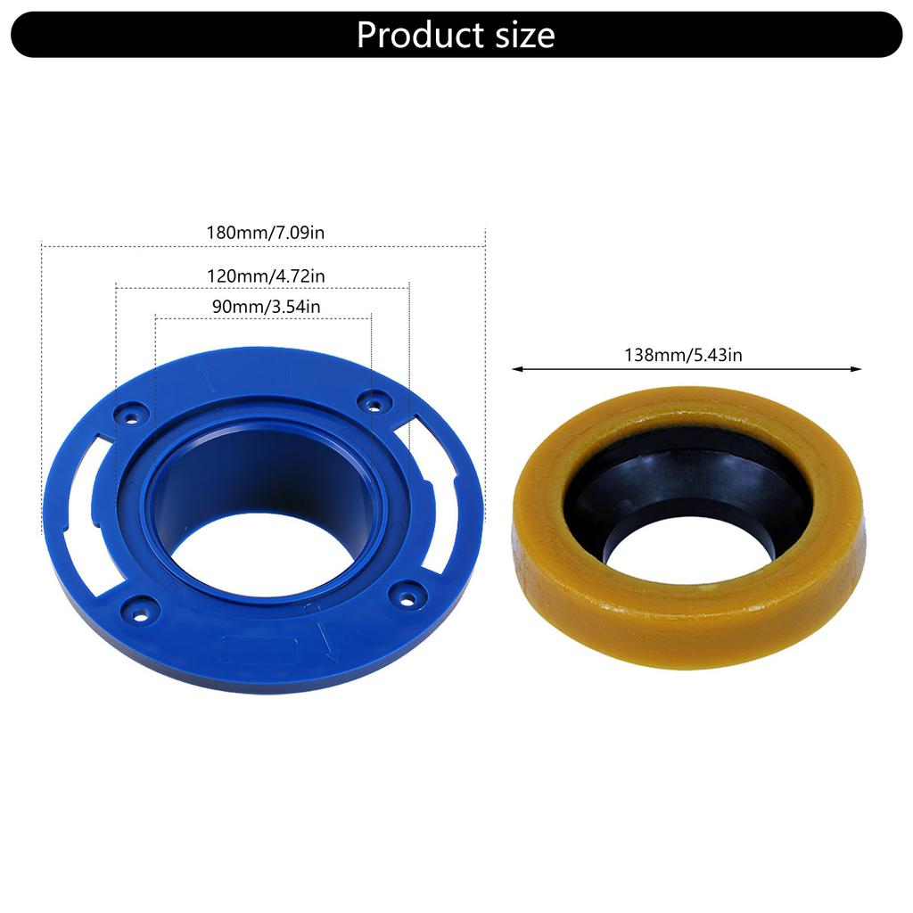 Toalettflensringer sett Med Bolter Tetning Gummi Toalett Installasjon Flens Tetningssett for Lekkasjefri Baderomsinstallasjon