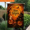 2D Flat - 2D Flat Printing Garden Flag 1pc, Halloween Night with Pumpkins Durable Single-Sided Print Yard Flag, Garden And Home Holiday Decoration, 29