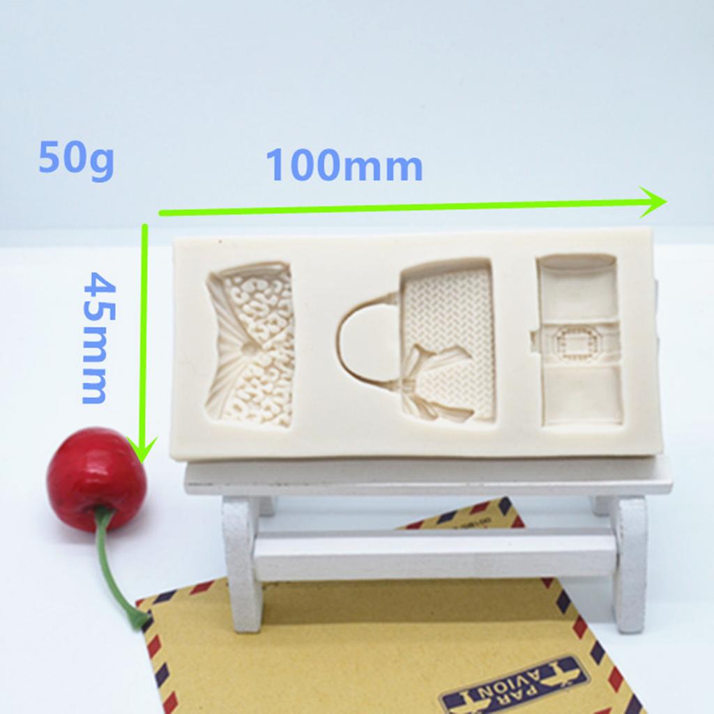 2 Stück 3D Silikon Kuchenformen Damen Handtaschen Design für Fondant Gumpaste Schokolade Rand Dekoration Backzubehör