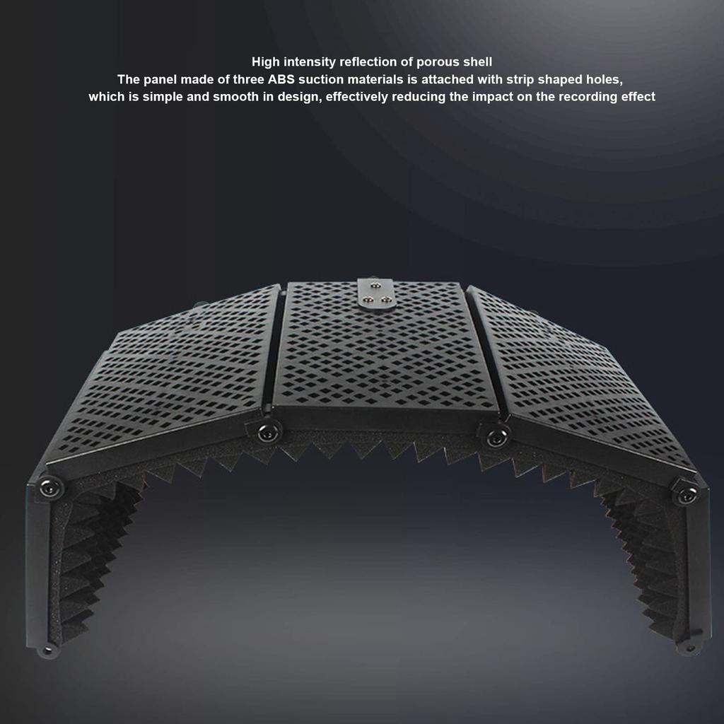 Jeffergarden Reflection Filter Microphone Shield Foldable Soundproof Room Sound Absorbing Material Recording Broadcasting Soundproof Box Desktop Setup
