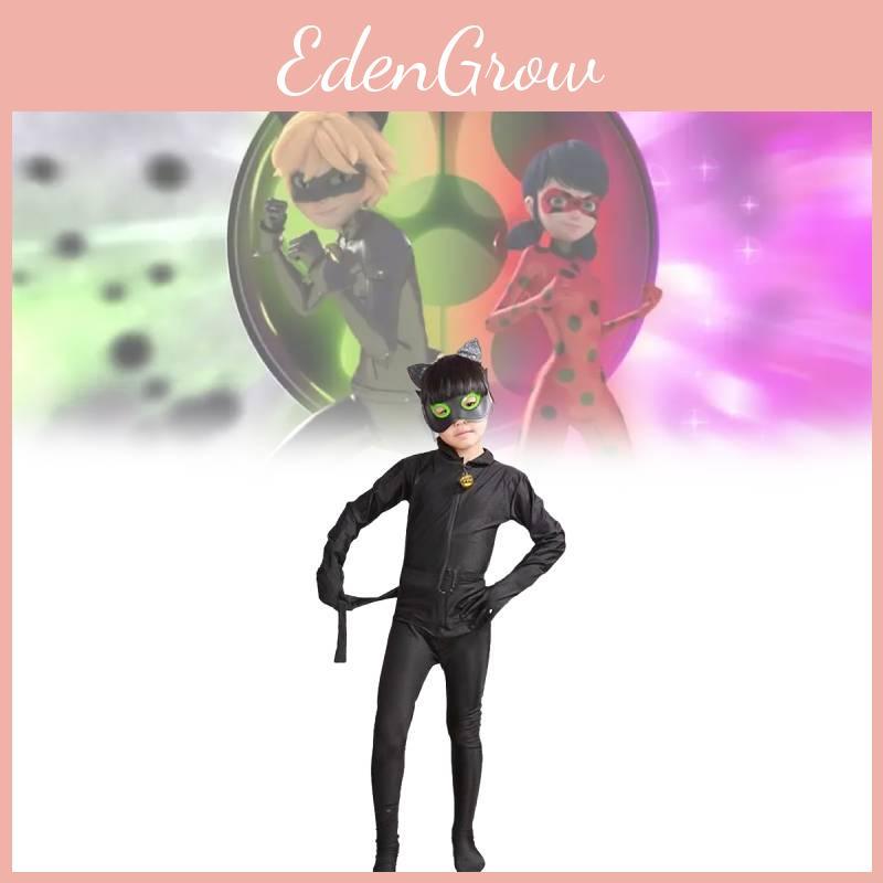 Costume da Bambino Miraculous Tales Of Ladybug Cat Noir con Spandex per Gioco di Ruolo Anime