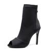 Dance Shoes Black Women's High Top Ballroom Boots Salsa Tango Shoes Girl Fashion Party