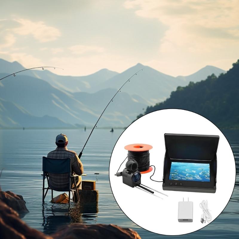 Fishing Camera Fish Finder Camera for Lake Kayak Ice Fishing 195° Wide Angles Underwater Fishing Camera