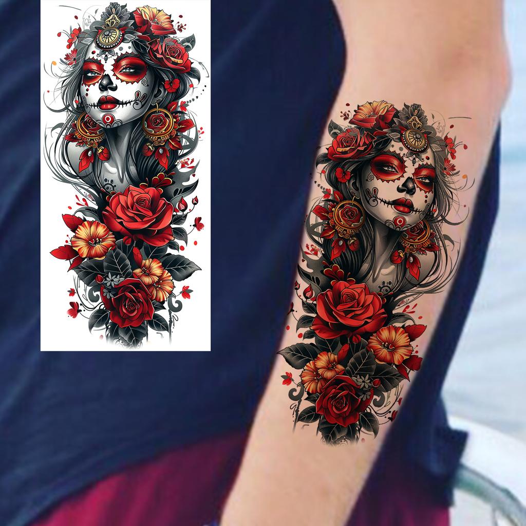 1 Sheet Watercolor Wolf Lion Pirate Ship Tiger Eagle Temporary Tattoos For Men Adults Water Transfer Fake Temp Tattoo Body Art