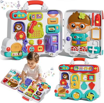 Giocattoli Giocattoli Educativi Bambino Musicale Busy Board Autobus Montessori Sensoriale Attività Precoci Giocattolo Motricità Fine Regali da Viaggio per Bambini Piccoli