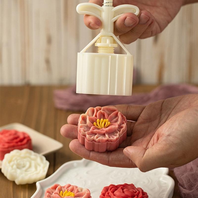 Multifunktionales Dessertformen-Set Dessert-Presswerkzeug Rosenförmiges Dessertformwerkzeug Mungobohnenkuchenformen zum Backen
