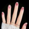 24Pcs French Ballet Press On Nails Reusable Full Cover Fake Nail Tips Artificial Manicure Set