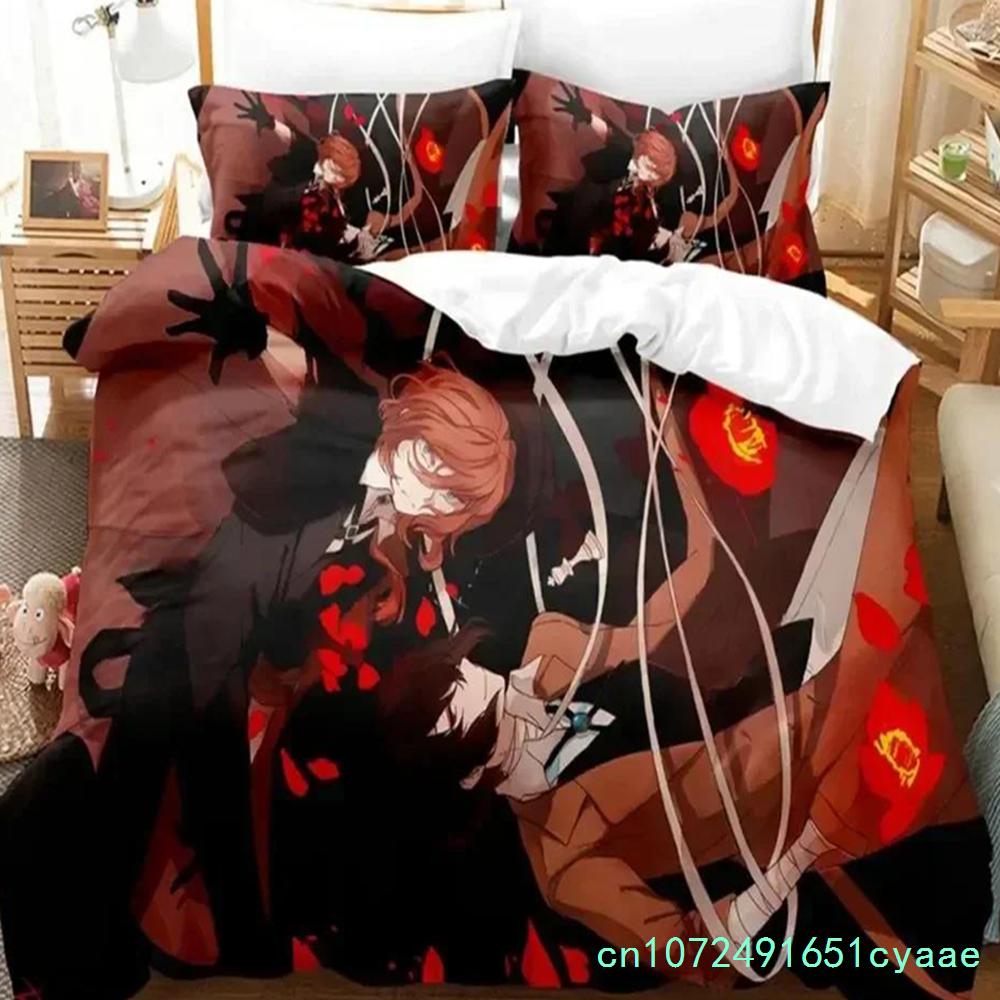 3D Print Anime Dazai Bungo Stray Dogs Bedding Set Bedroom Soft Modern Bedspreads Comefortable Kids Duvet Cover Quilt Pillowcase