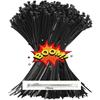 Heavy Duty Black Nylon Cable Zip Ties Tensile Strength Self-Locking Design Durable Plastic Wire Ties for Secure Indoor Outdoor
