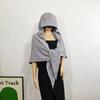 Wool Knitted Large Shawl Scarf Women's Autumn and Winter Warm Triangle Scarf Hooded Integrated Balaclava Hat