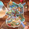 JIAMEI Kaleidoscope 1.0+2.0 Series Kawaii 3D Cartoon House Miniature Landscape Stickers DIY Scrapbook Fun Album Stickers