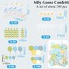 Honoson Set of 200 Pcs Silly Goose Confetti Birthday Party Decorations DIY Supplies Silly Goose Table Decoration Birthday Party (Blue)