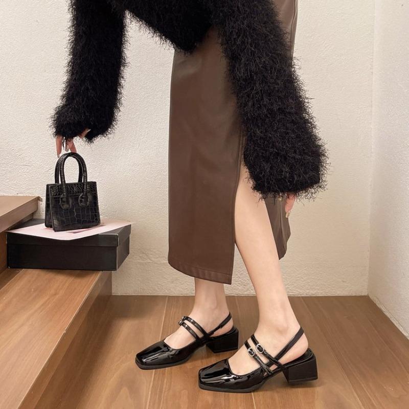 Мода 2024 Летний Дизайн Женские Сандалии Модные Узкий Ремешок Платье Обувь Квадратный — фото 7