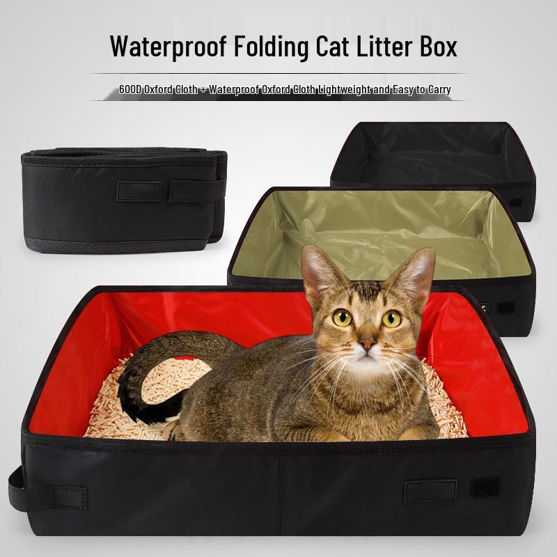 Portable Waterproof Foldable Cat Litter Box - Practical Oxford Cloth Design