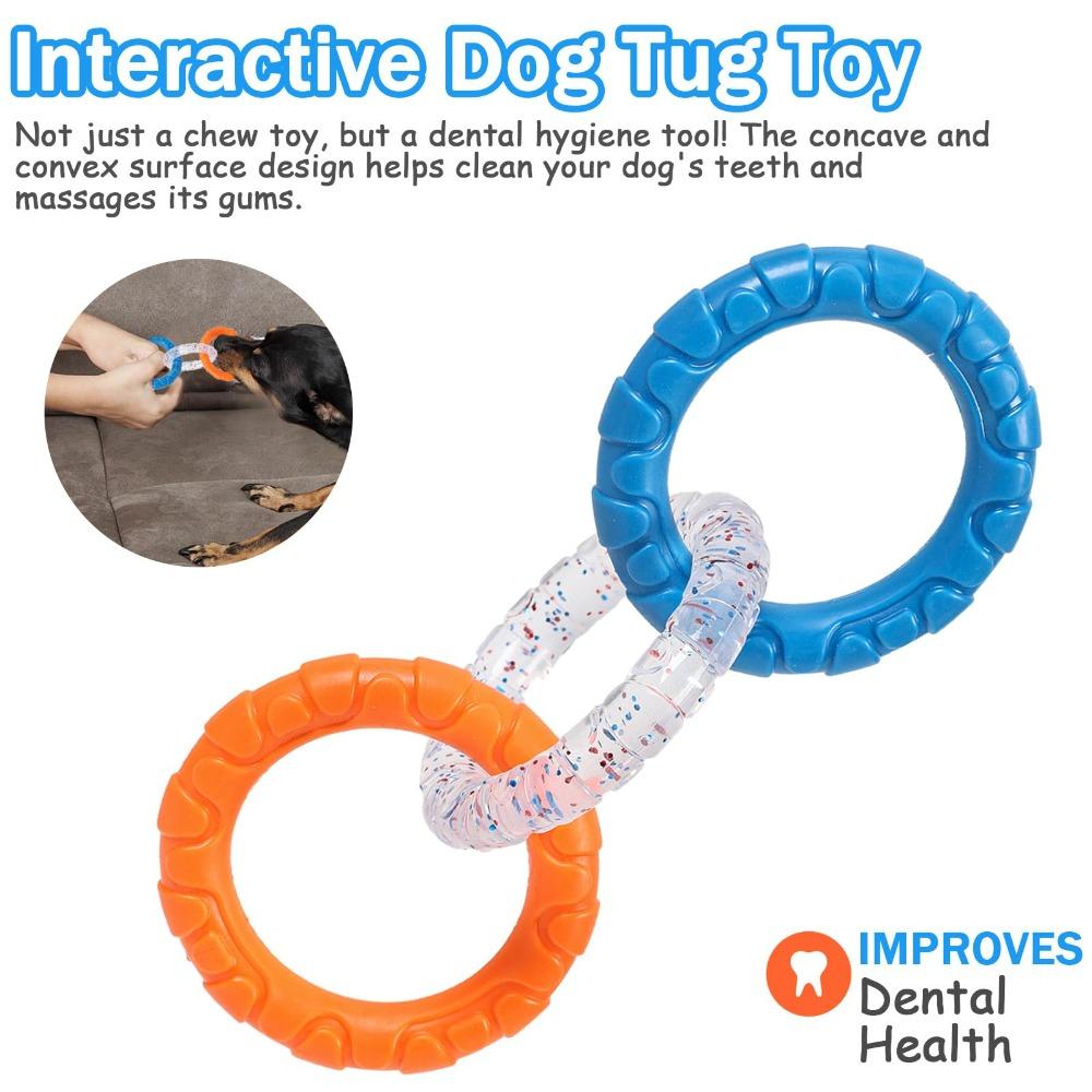 Colorful Dog Tug Dog Toy Sturdy TPR Dog Chew Toy Water Resistant Lightweight Interactive Fetch Toy For Pets Training Teething