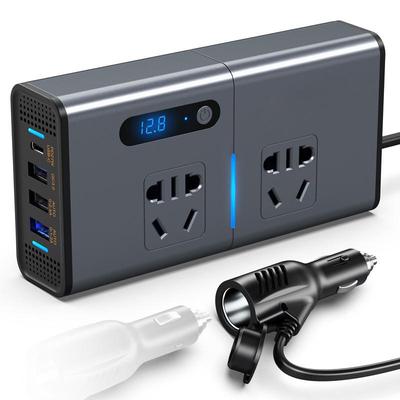 200W Kleiner tragbarer Auto-Wechselrichter 12V/24V auf 220V Stromwandler PD-Laden Schnellladen Auto-Steckdose