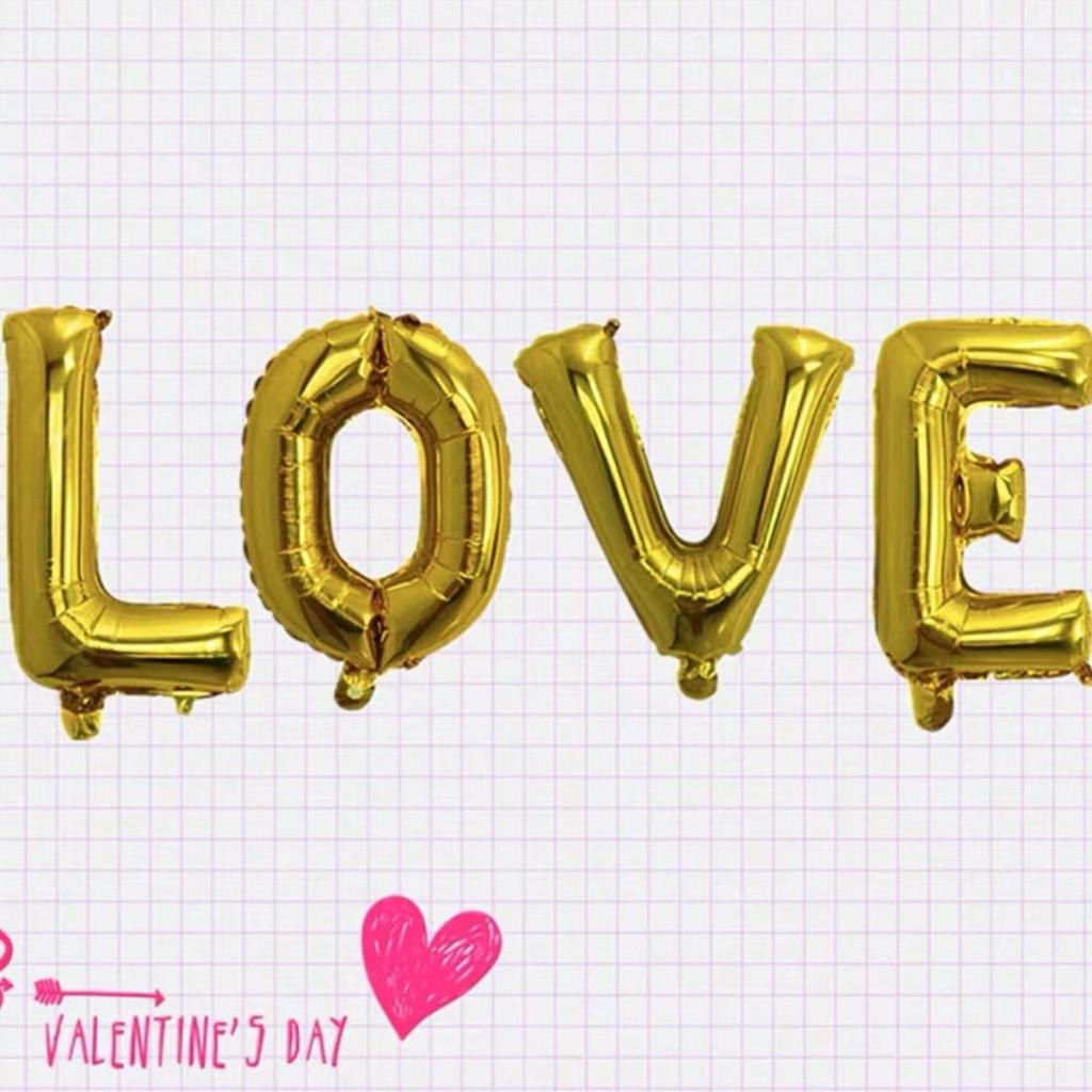 30-inch Romantic English Letter Balloons for Valentine's Day, Proposals, and Surprise Parties