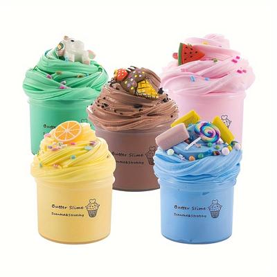 Kit de slime de mantequilla esponjosa de 70 ml con aroma a piña, slime de frutas, súper suave y antiadherente, regalo de cumpleaños.
