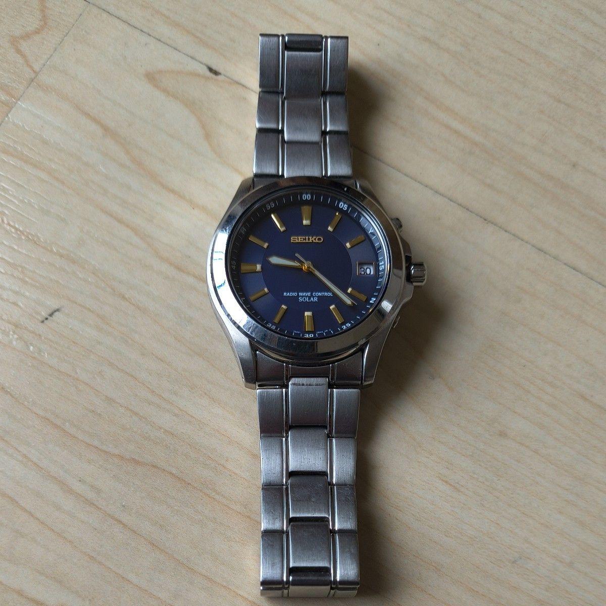 Used [Working Product] SEIKO Solar Radio Watch 7B22-0AY0 Navy