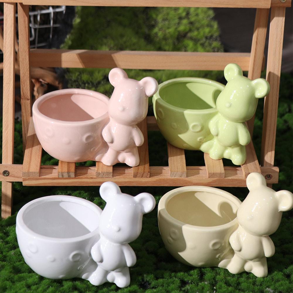Mini Animal Succulent Planter Creative Succulent Plant Pot Gift Small Bonsai Pots  Green Plants