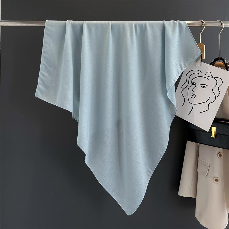 

Шарфы женские модные хлопковые шали обертывания мягкие шейные шарфы 90x90cm светло-синий