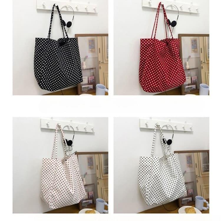 Gepunktete lässige Canvas-Tragetasche Damen Schulter-Achseltasche
