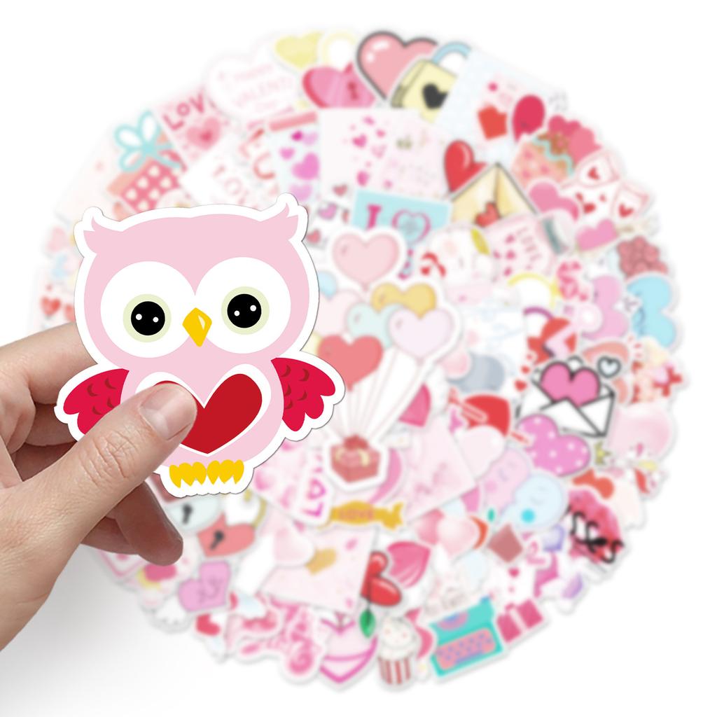 100 personalisierte Cartoon-DIY-Graffiti-Aufkleber zum Valentinstag für Gepäckraum, Laptop, Auto