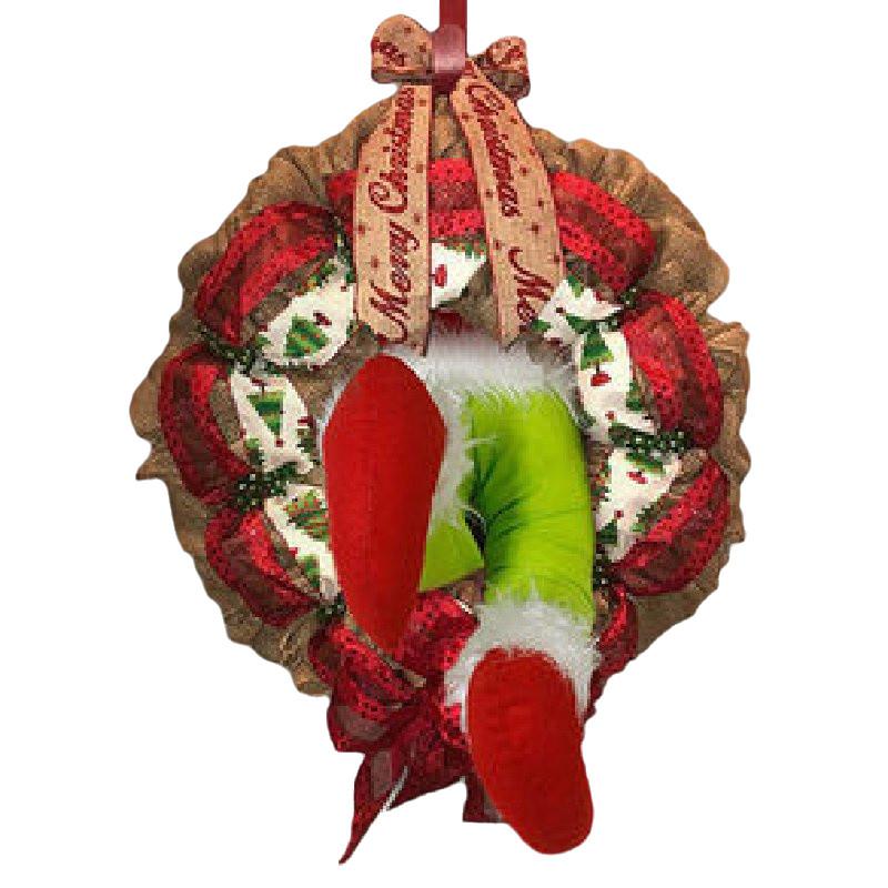 The Funny Christmas Burlap Wreath Door Creative Christmas Decorations