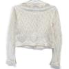 Ermanno Scervino White Cashmere Silk Blend Lace Cardigan and Sleeveless Ensemble Set Tops 38 whiteUsed