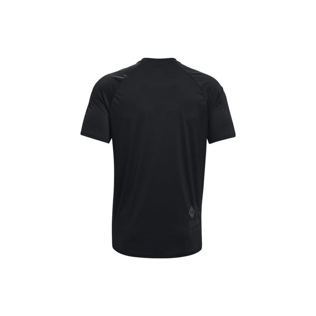 Under Armour Solid Color Breathable Training Short Sleeve T-Shirt Men Tops Black 1370405-001
