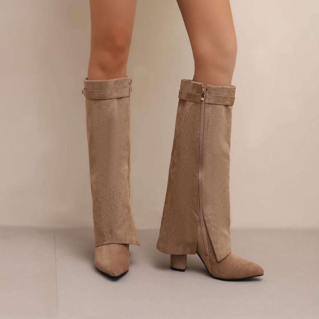 Women's Pointed Toe Knee High Boots Tall Fashion Boots for Fall Winter Everyday Wear
