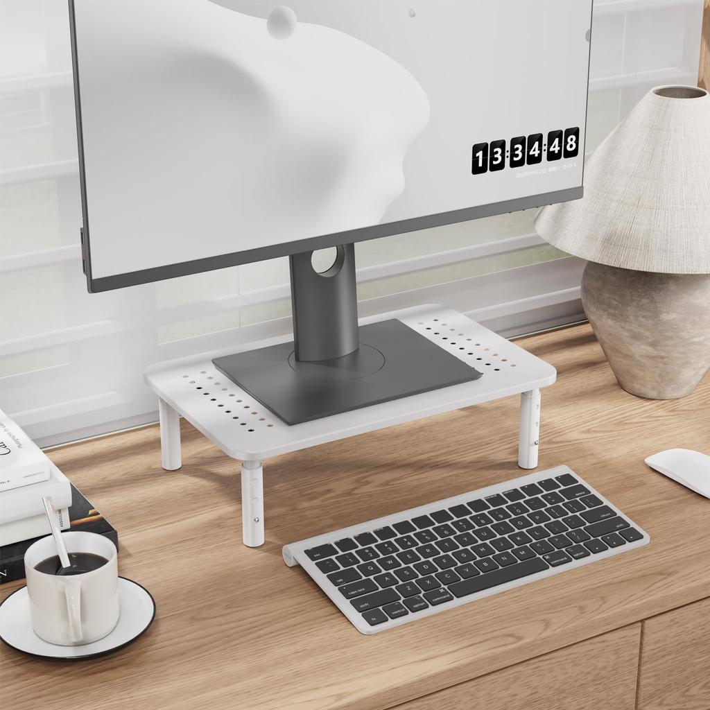 homii Monitor 37cm x Adjustable Computer Computer Monitor Desktop Stationery No Tools Steel 20kg Weight Service Included Stand, 23.5cm, Desktop,