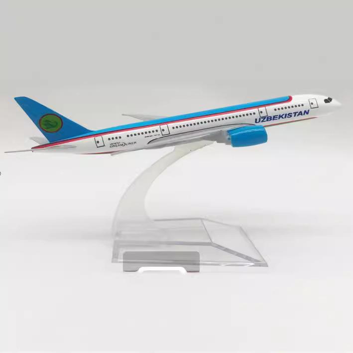 

16cm Alloy Airplane Model Uzbek Airways Collectible With Landing Gear Children s Toy Gift