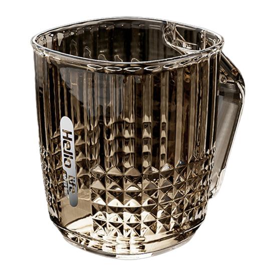 

Mouthwash Cup Drop-Resistant Easy to Clean Transparent Bathroom Rinse Cup with Handle Bathroom